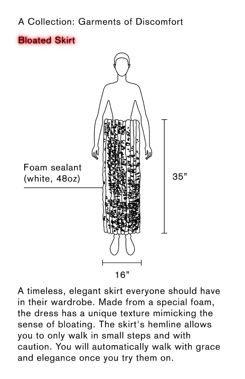 Bloated Skirt - Technical Drawing