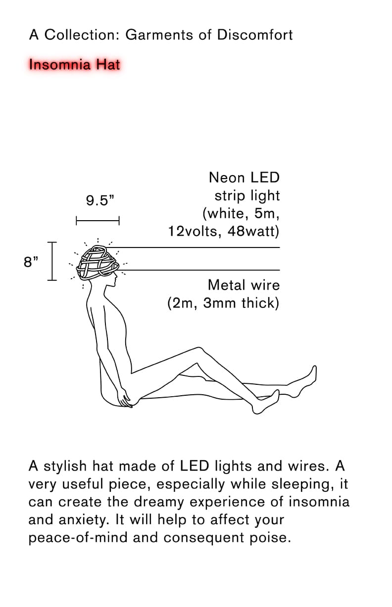 Insomnia Hat - Technical Drawing